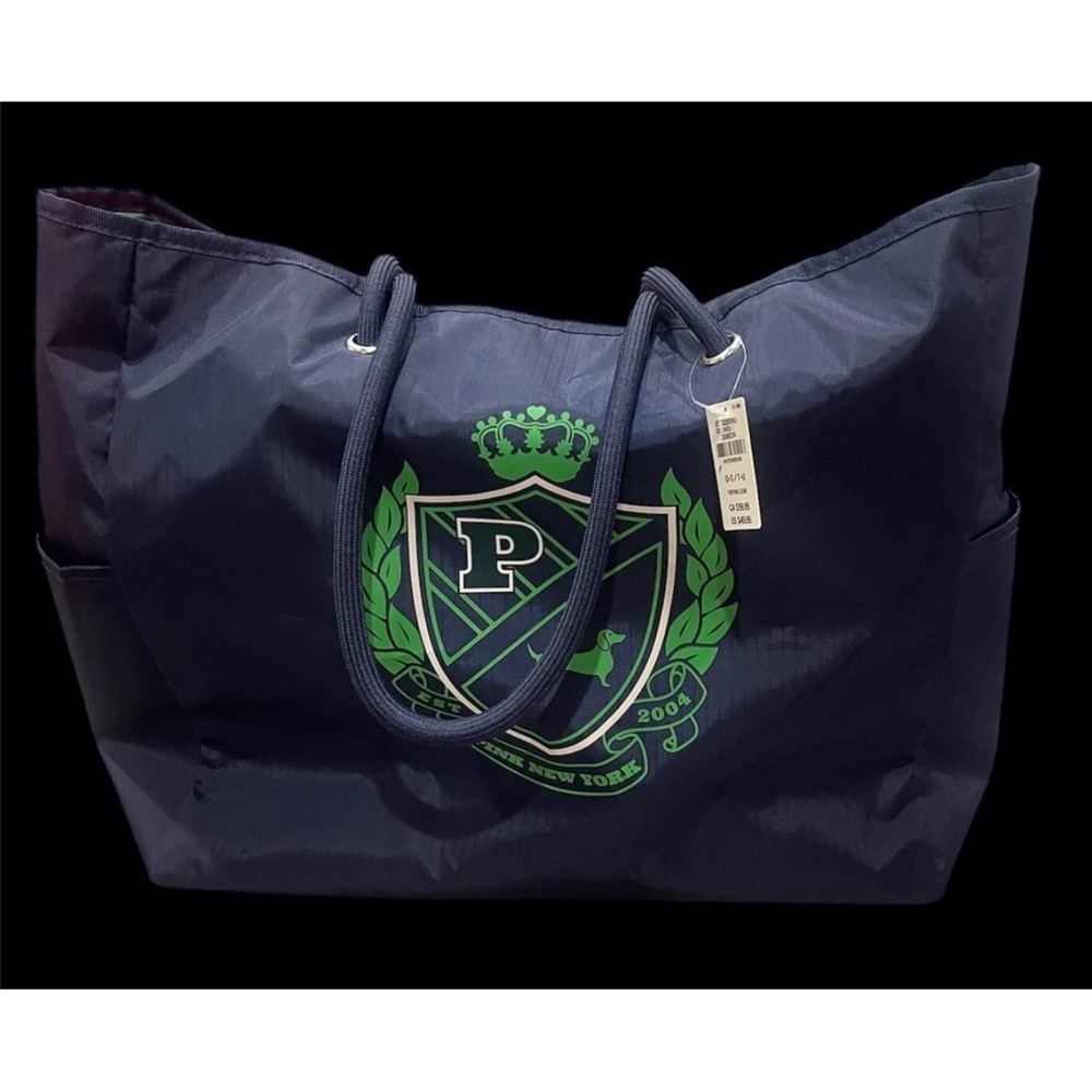 Victoria Secret / PINK Navy Blue Reversible Tote Bag College  School  Large-NWT
